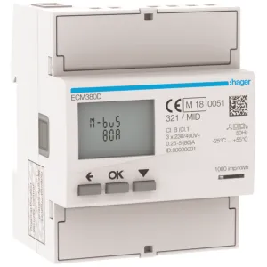 3Ph kWhmeter direct 80A 4M MBUS MID