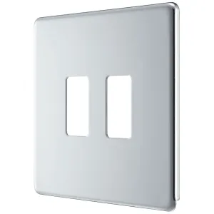 GRID FRONT PLATE SCREWLESS - CHROME - 2 GANG