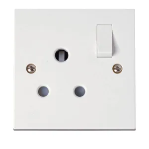 1 Gang 15A Switched Round Pin Socket Outlet