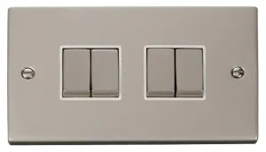 4 Gang 2 Way 'Ingot' 10AX Switch - White