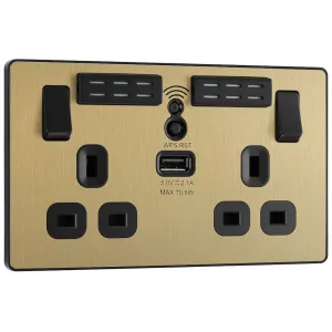 EVOLVE BRUSHED BRASS (BLACK) WIFI EXTENDER DOUBLE