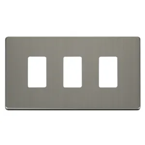 3 Gang GridPro Frontplate - Stainless Steel