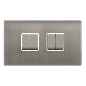 10AX INGOT 4 GANG 2 WAY SWITCH - STAINLESS STEEL C