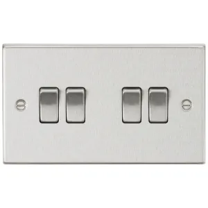 10AX 4G 2-way Plate Switch - Brushed Chrome