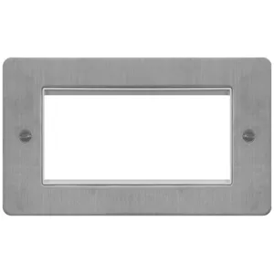 ER STYLE PLATE4 MODULE  BRUSHED STEEL WH