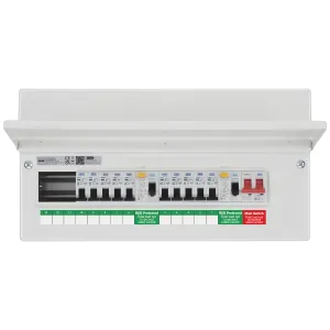 CONSUMER UNIT 19 MOD 13 WAY POPULATED WITH 100A MA