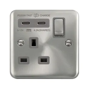 DECO+ 'INGOT' 13A 1 GANG SWITCHED SAFETY SHUTTER S