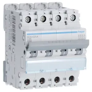 MCB 4P 10kA/15kA C-25A 4M