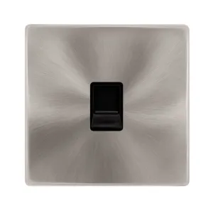 SINGLE TELEPHONE SECONDARY OUTLET - BRUSHED STEEL