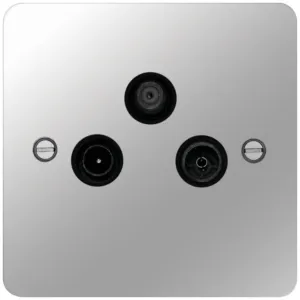 TV&FM/DAB&SAT OUTLET POLISHEDSTEEL BLACK