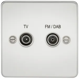 Screened Diplex Outlet (TV, FM DAB) - Polished Chr