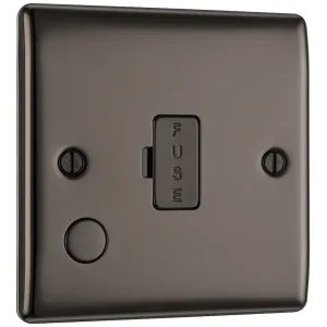 NEXUS METAL BLACK NICKEL UNSWITCHED 13A FUSED CONN