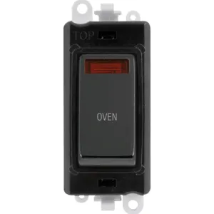 20AX Double Pole Switch With Neon Module - Black -