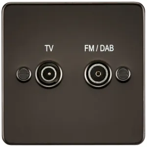 Screened Diplex Outlet (TV, FM DAB) - Gunmetal