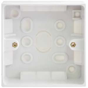WHITE MOULDED SQUARE EDGE 1 GANG SURFACE PATRESS 3