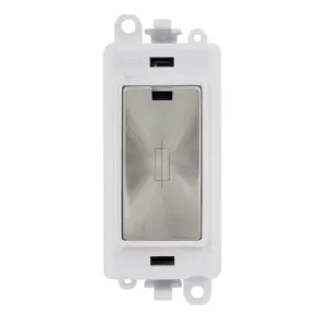 13A Fused Module - White - Satin Chrome