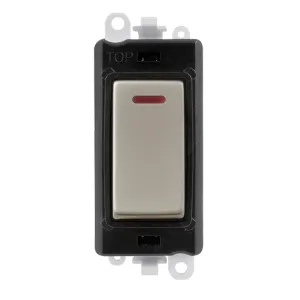 20AX Double Pole Switch With LED Module - Black -