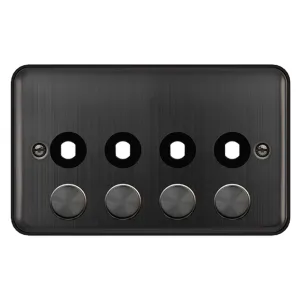 2 GANG UNFURNISHED DIMMER PLATE & KNOBS - 4 APERTU
