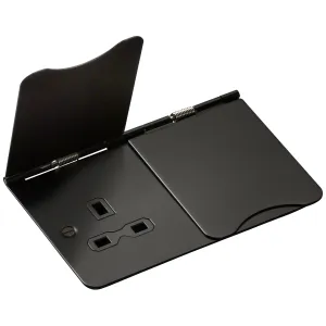 13A 2G Unswitched Floor Socket - Matt Black with B
