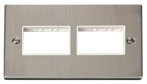 Frontplate, 2 Gang 6 Aperture 2x3, White Gasket Victorian
