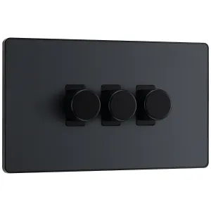 EVOLVE MATT GREY 200W TRIPLE DIMMER SWITCH 2-WAY P