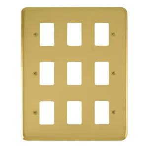 9 Gang GridPro Frontplate - Polished Brass