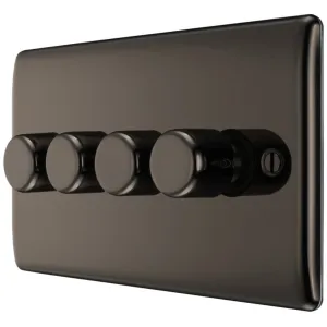 NEXUS METAL BLACK NICKEL 200W QUADRUPLE DIMMER SWI