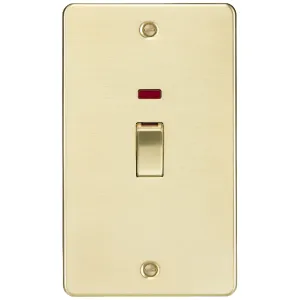45A DP Switch with Neon (2G size) - Brushed Brass