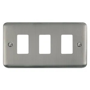 3 Gang GridPro Frontplate - Stainless Steel
