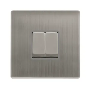 10AX INGOT 2 GANG 2 WAY SWITCH - STAINLESS STEEL C
