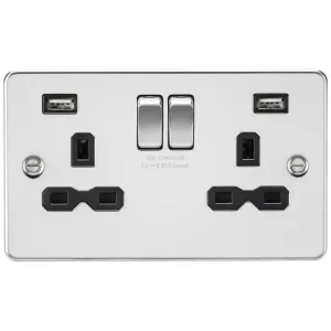 13A 2G SP Switched Socket with Dual USB A+A (5V DC