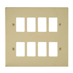 8 Gang GridPro Frontplate - Polished Brass