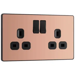 EVOLVE POLISHED COPPER (BLACK) DOUBLE SWITCHED 13A
