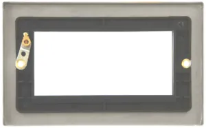 Frontplate, 2 Gang 4 Module, Black & White Gasket Victorian