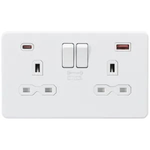 13A 2G DP Switched Socket with Dual USB A+C 20V DC
