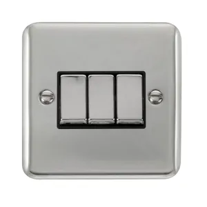 10AX Ingot 3 Gang 2 Way Plate Switch