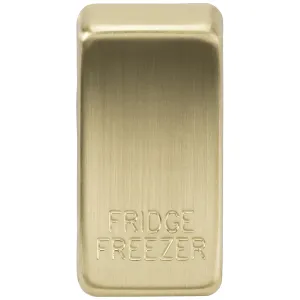Switch cover "marked FRIDGE FREEZER" - brushed bra