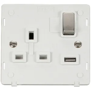 13A 1G Ingot Switched Socket With 2.1A USB Outlet