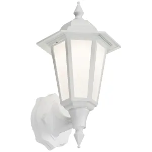 230V IP54 8W LED Wall Lantern - White