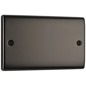 NEXUS METAL BLACK NICKEL DOUBLE BLANK PLATE