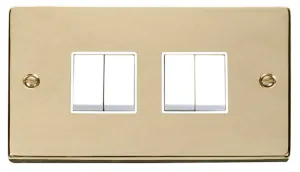 4 Gang 2 Way 10AX Switch - White