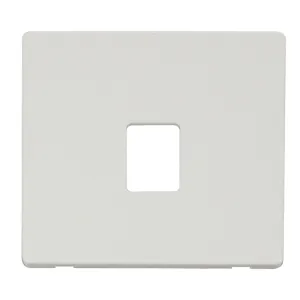 SINGLE RJ11/45 SKT OUTLET PLATE - MW