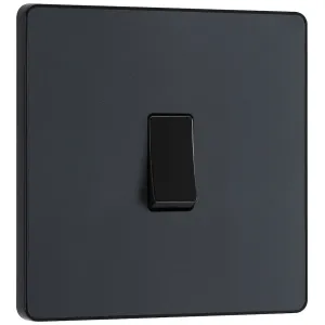 EVOLVE MATT GREY (BLACK) SINGLE LIGHT SWITCH, 20A