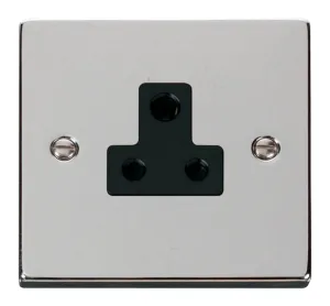 5A Round Pin Socket Outlet - Black