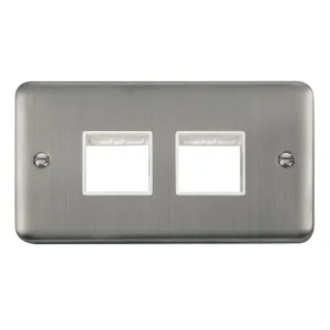 2 Gang MiniGrid Unfurnished Plate - 2 x 2 Aperture