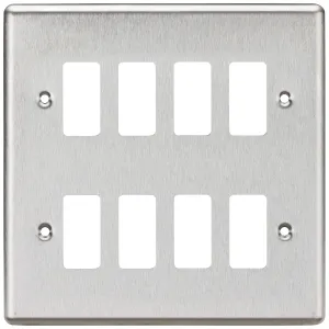 8G Grid Faceplate - Rounded Edge Brushed Chrome