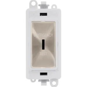 20AX Double Pole Keyswitch 'Emergency Test' - Whit