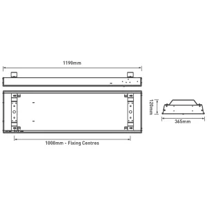 LUXBAY WIDE 1190MM 10500LM 100W 4000K DIMMABLE EME