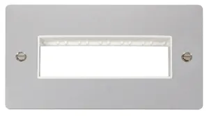 2 Gang Plate 6 In-Line Switch Aperture  - White