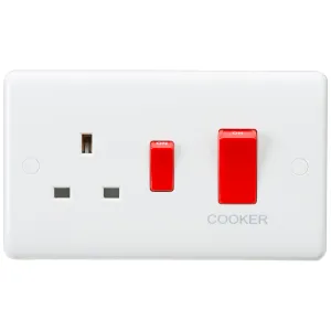 45A DP Switch & 13A Socket - Red Rocker